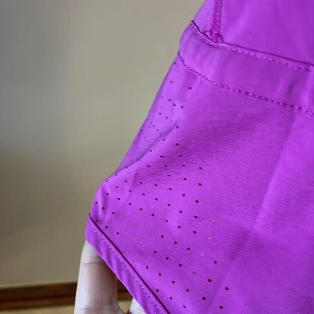 NIKE Dri Fit racer back women’s performance sport top purple vented draw string